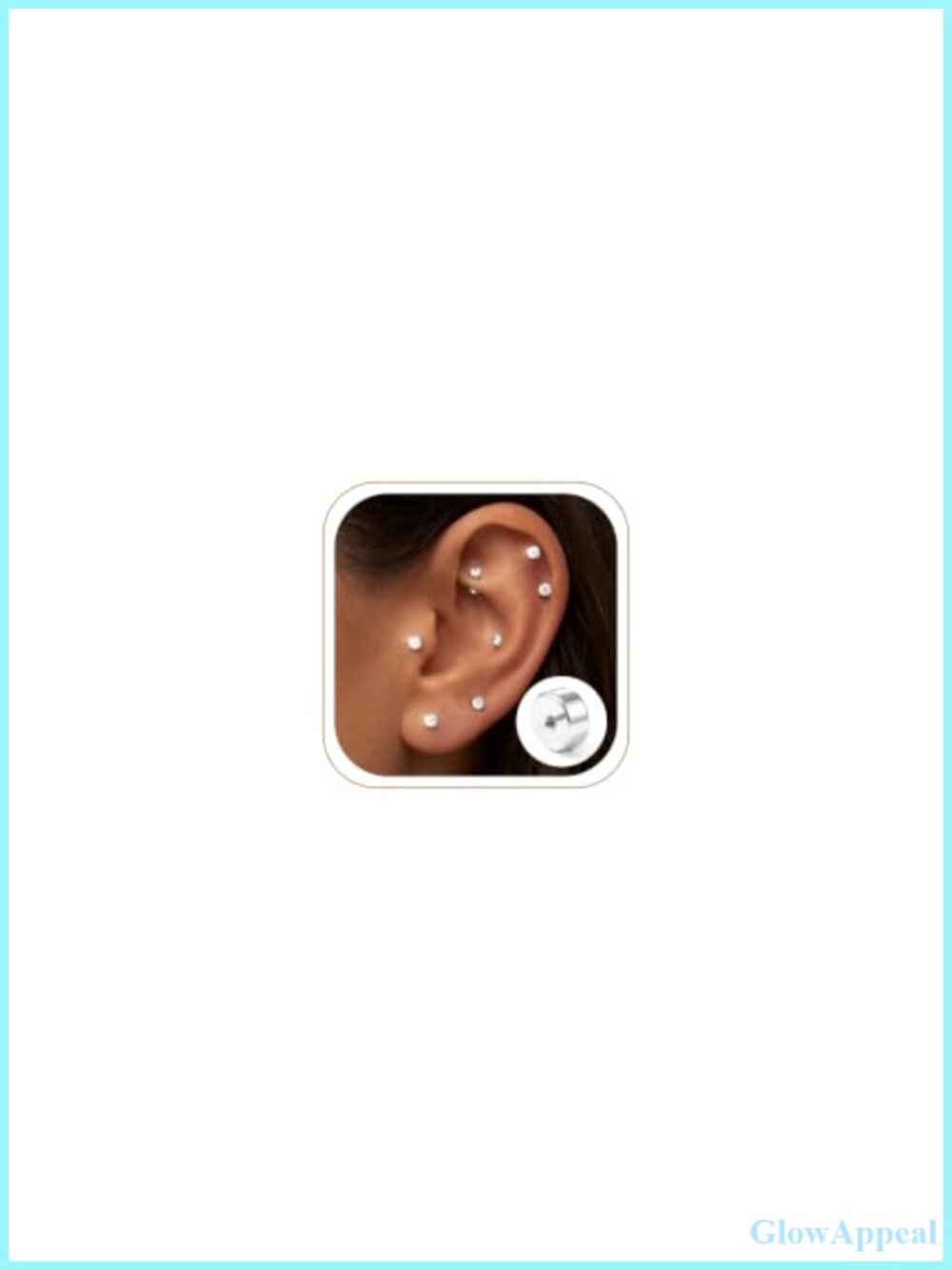 Flat Back Stud Earrings Set Hypoallergenic Surgical Stainless Steel Screw Back